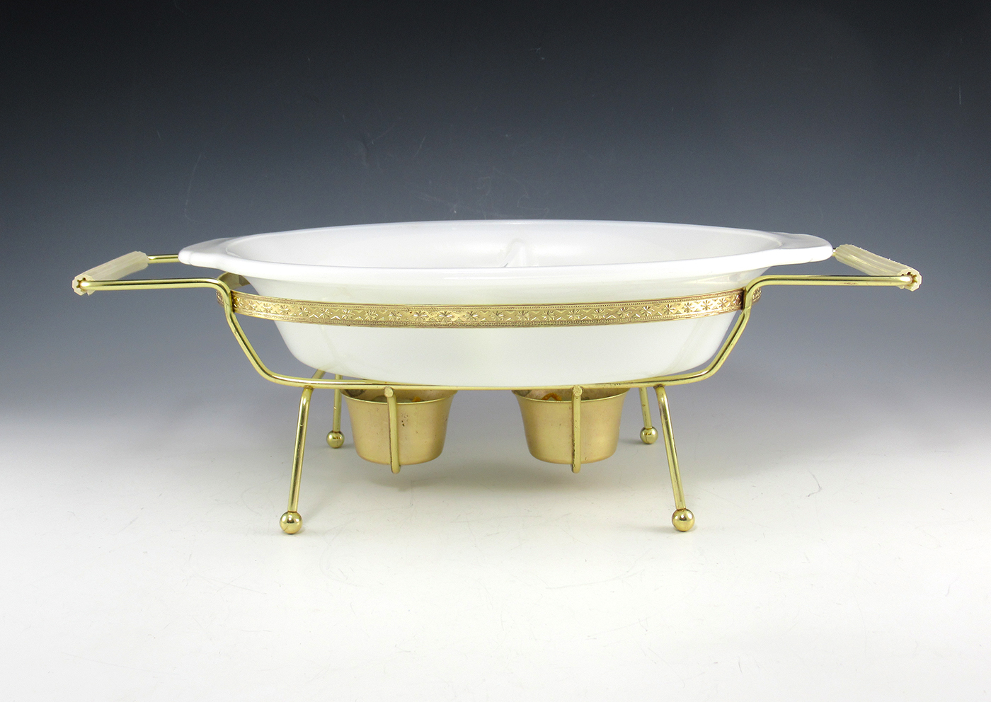 Vintage Fire-King Server and Twin Candle Warmer Unused - Image 2