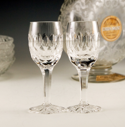 Rock Crystal Stemware Set of Six Liquor Goblets Ceska - Image 3