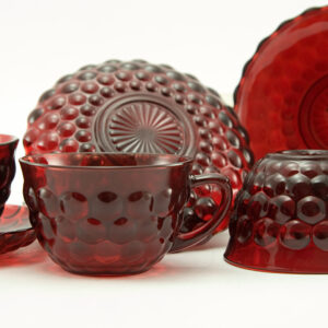 Royal Ruby Bubble Coffee Set Service for Four