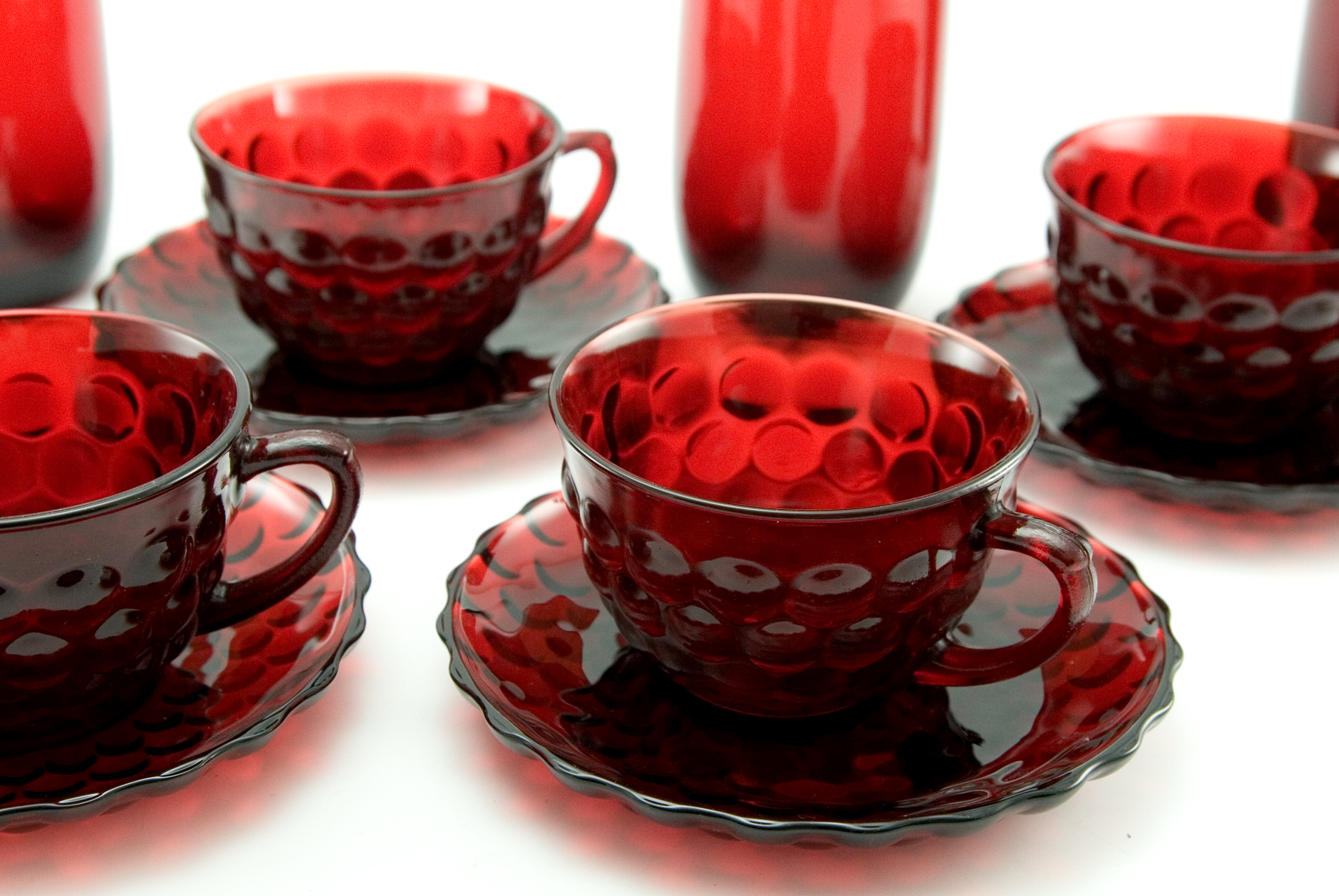 Royal Ruby Bubble Coffee Set Service for Four - Image 3