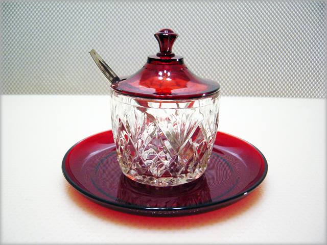 Royal Ruby Marmalade Jar & Plate