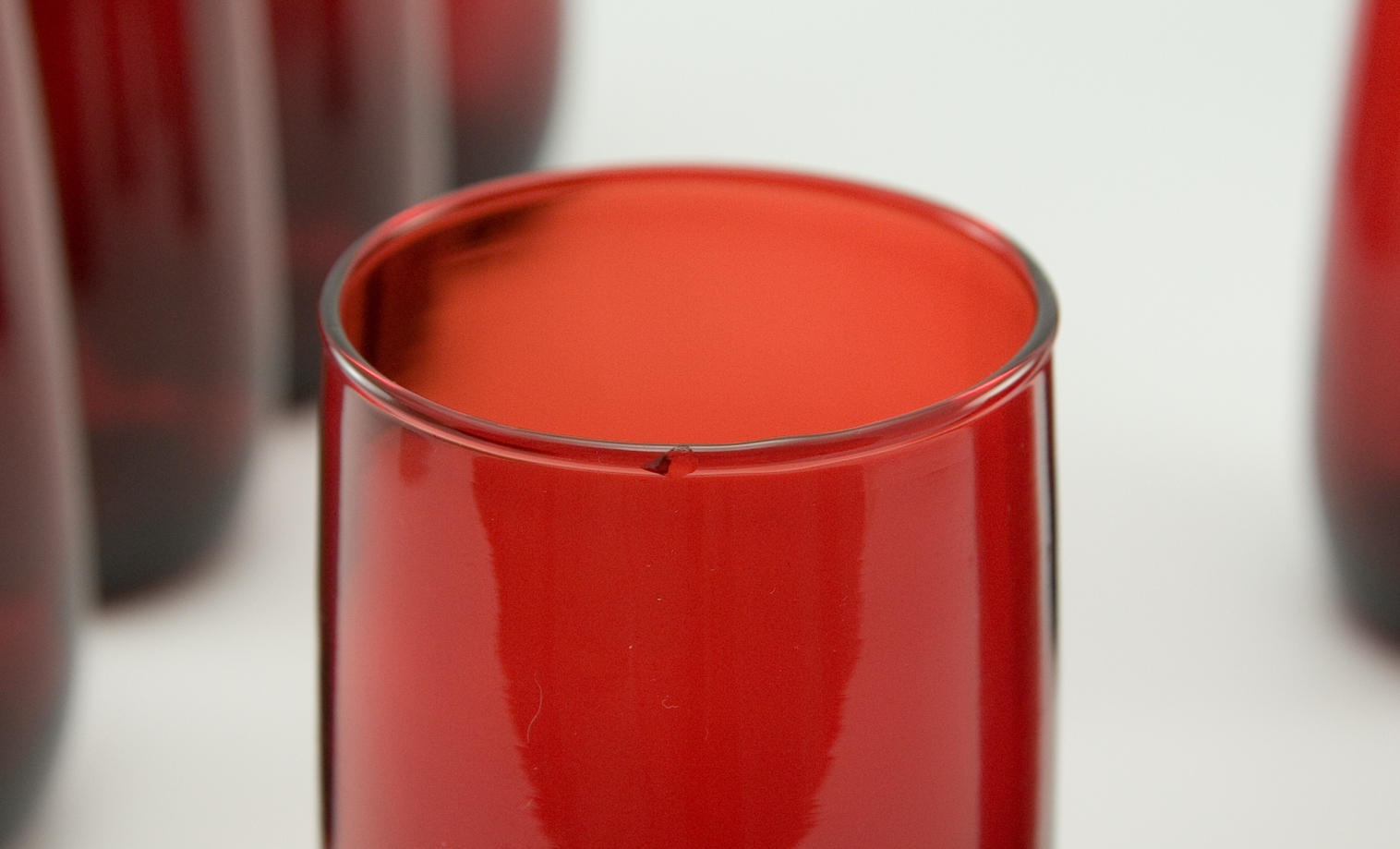 Retro Royal Ruby Tumblers Set of Eight 9 oz Water - Image 4