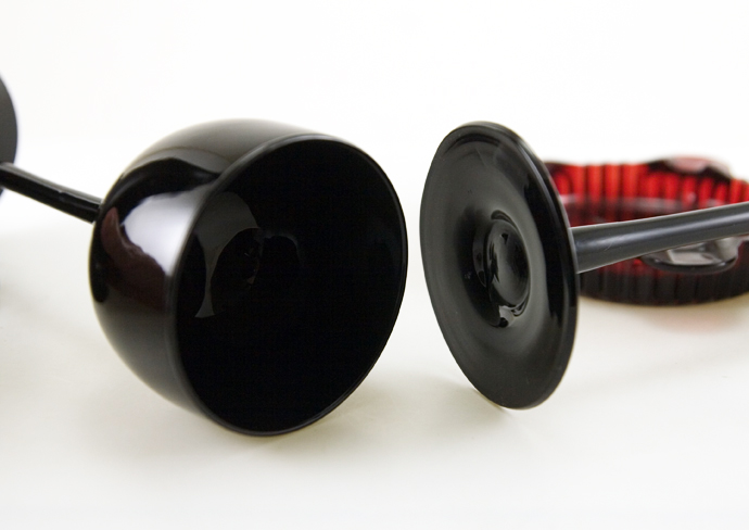 Ruby Black Handblown Glass Stemware - Image 3