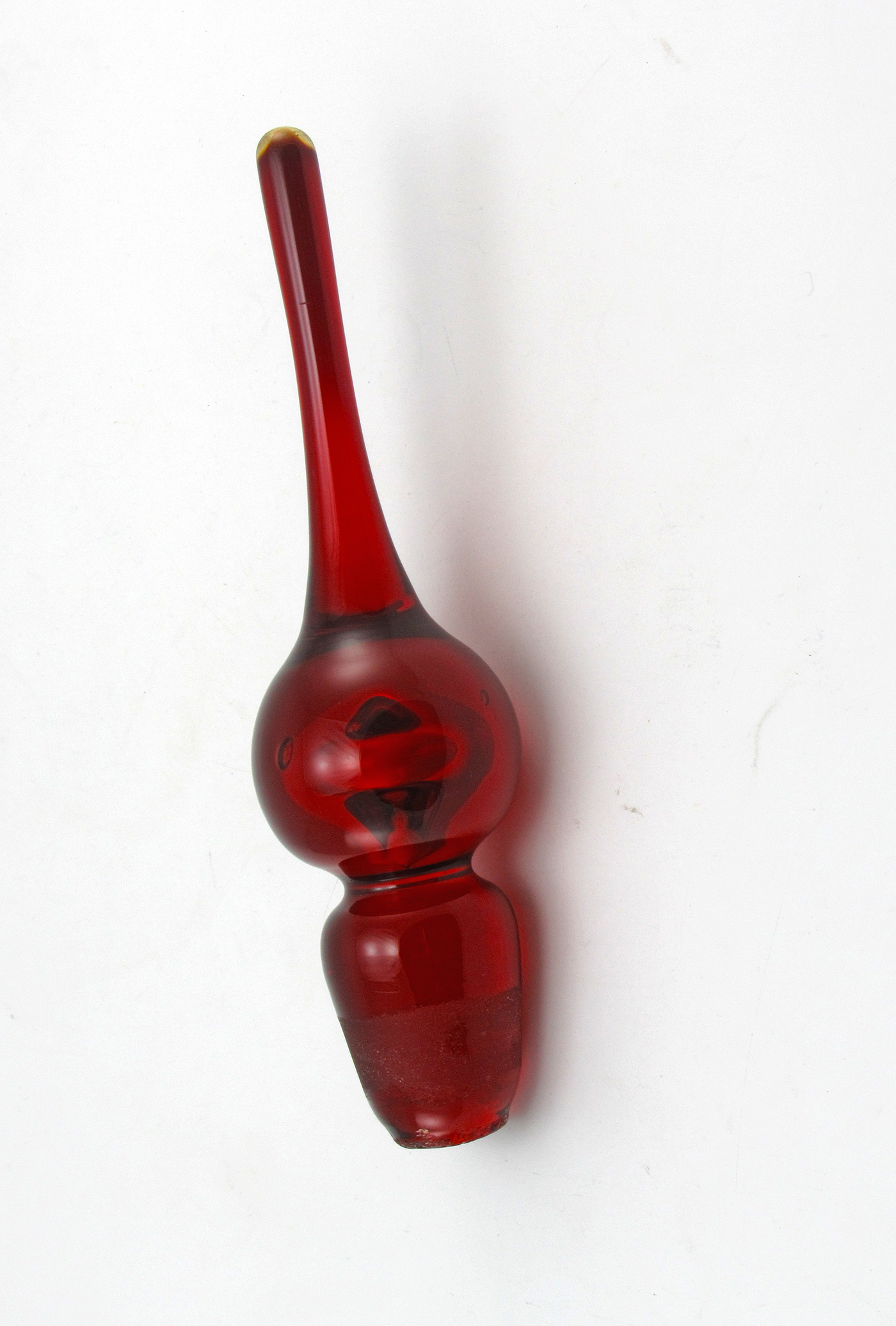 Ruby Glass Stopper for Mid-Century Modern Decanters 6.25" Long