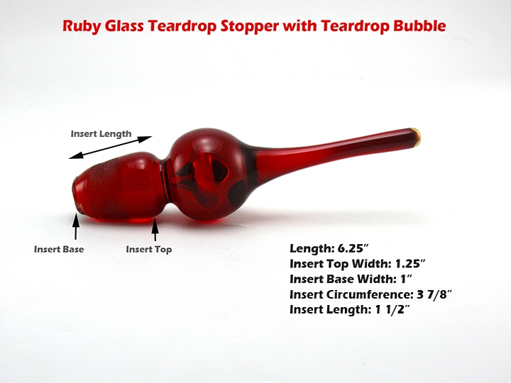 Ruby Glass Stopper for Mid-Century Modern Decanters 6.25" Long - Image 2