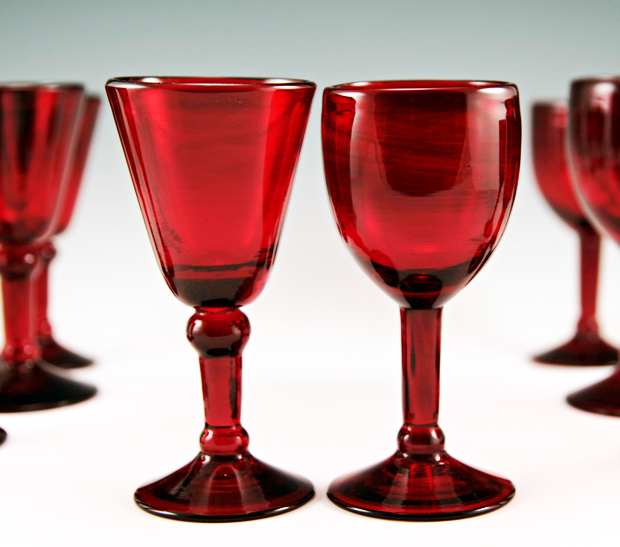 Blenko Ruby Red Blown Glass Stemware Set of 12 - Image 3
