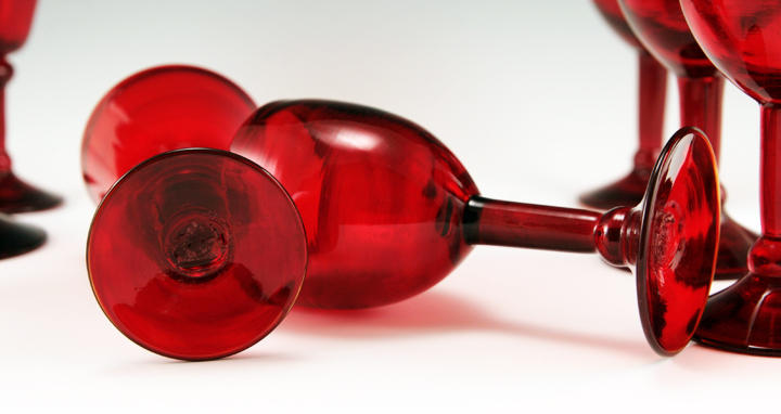 Blenko Ruby Red Blown Glass Stemware Set of 12 - Image 2