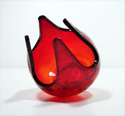 Ruby Vintage Crackle Glass Viking Patio Light