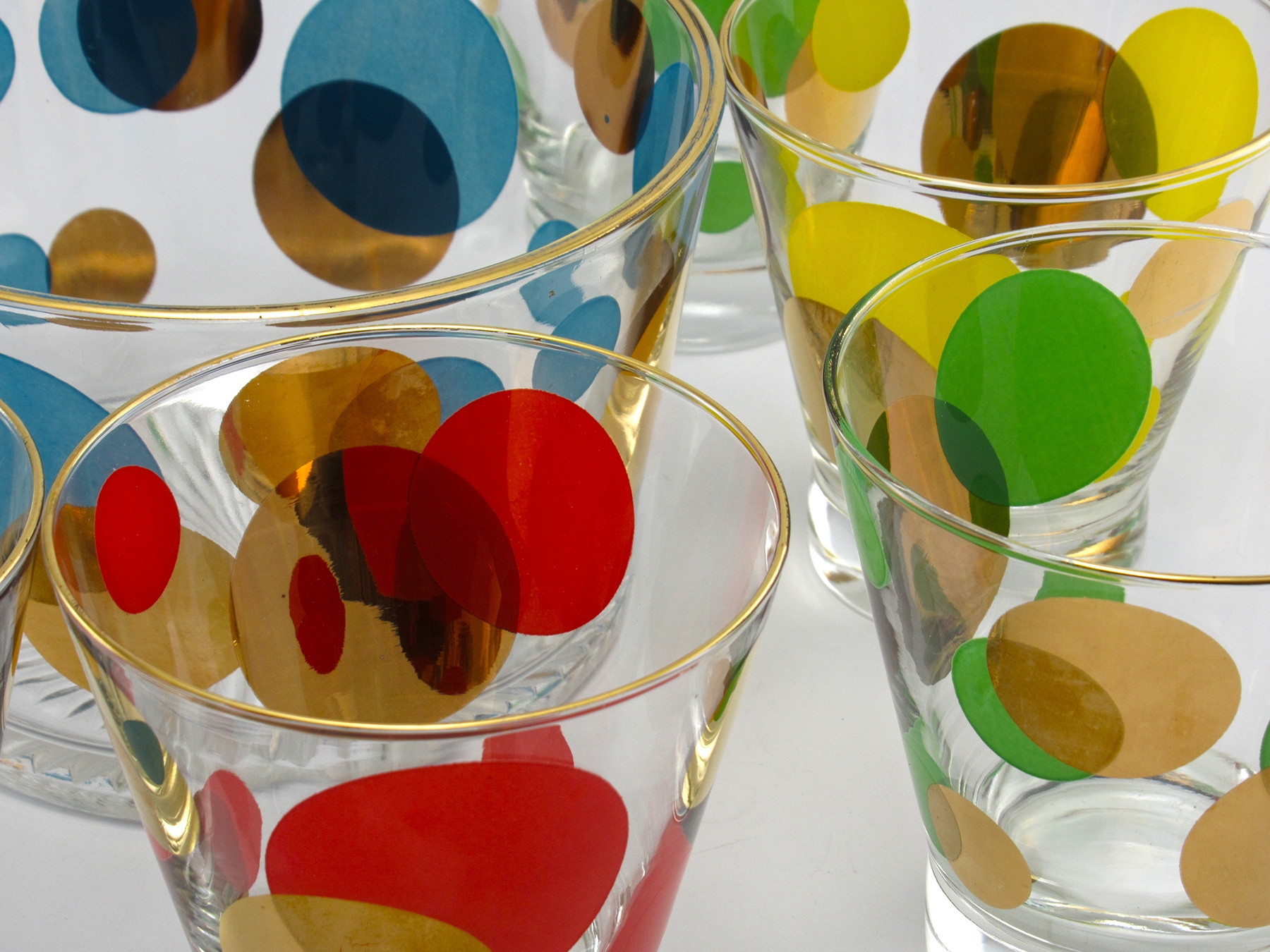 Russel Wright Eclipse Bar Glass Set 7pc 1958
