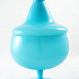 Scarce Morgantown Bristol Blue Covered Jar