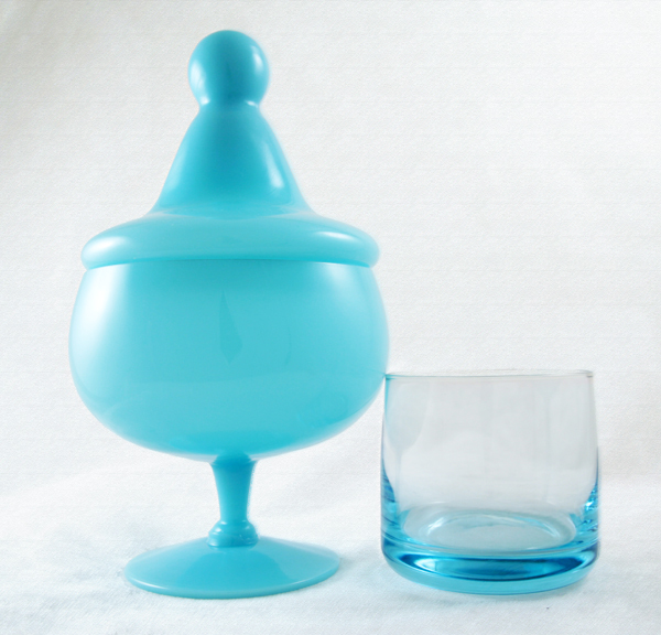Scarce Morgantown Bristol Blue Covered Jar - Image 3