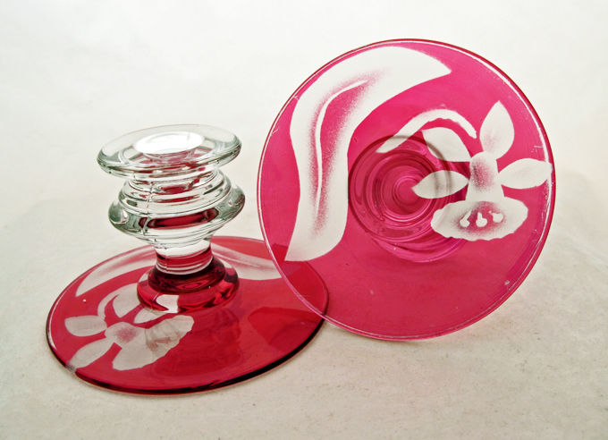 Scarce Paden City Daffodil Candlestick Holders - Image 3