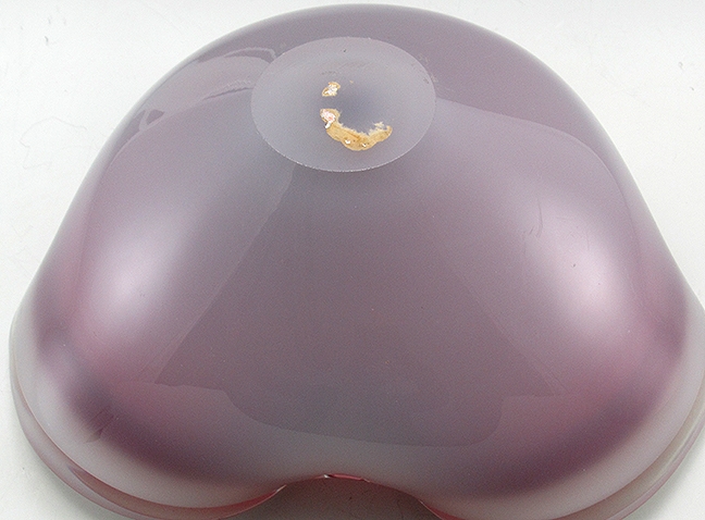 Vintage Pink Opaline Seguso Art Glass Bowl with Label Remnant - Image 3