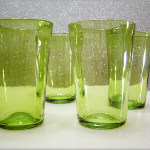 Set Large Blenko Art Glass Flip Tumblers