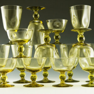 Set of 16 Mid-Century Modern Pinch Goblets
