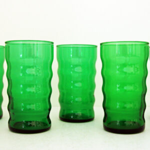 Retro Forest Green Glass Tumblers by Anchor Hocking