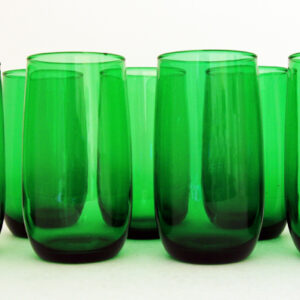 Set of 8 Anchor Glass Forest Green Tumblers