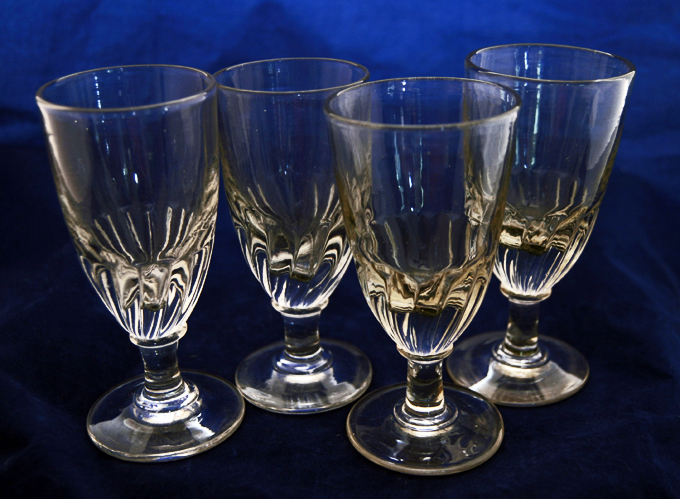Large Antique Ale Goblets with Wrythen Petal Decor Set 4 - Image 4