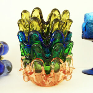 Set of Hand Made Stacking Art Glass Bowls