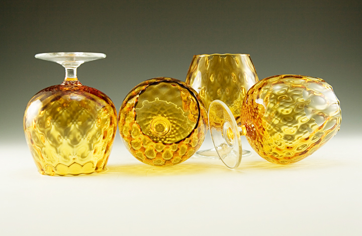 Set of Retro Italian Blown Glass Brandy Snifters - Image 3