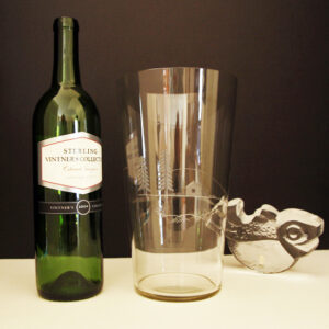 Shepherd Etch on Crystal Karhula Art Glass Vase