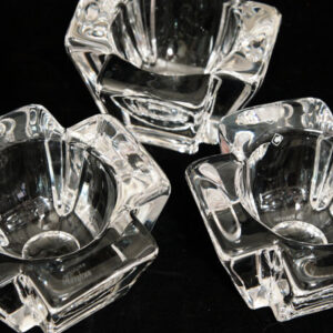 Signed Orrefors Crystal Max Votive Set of 3