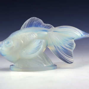 Sabino Art Glass Opalescent Oriental Goldfish Signed Paris Pre WWII