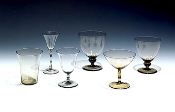 Swedish Modern Smoke Crystal Stemware Set of 24 - Image 7