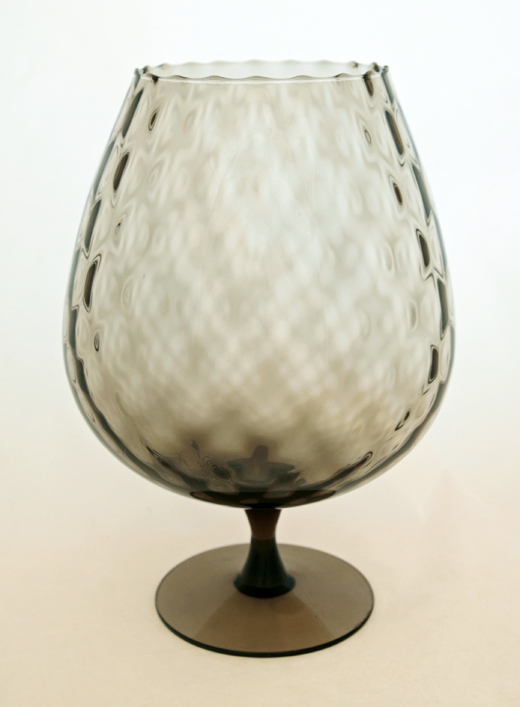Smoke Black Optic Glass Balloon Vase BIG
