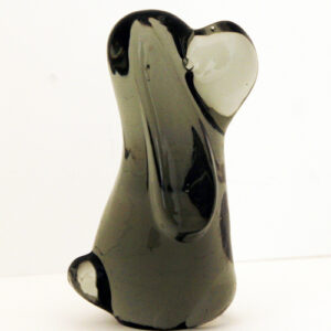 Smoked Green Glass Vintage Hound Dog