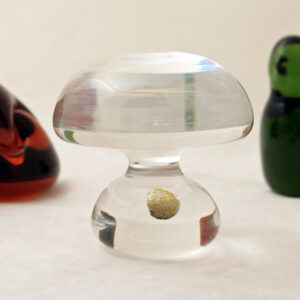 Solid Crystal Mushroom Paperweight Made in Sweden