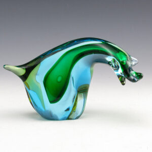 Vintage Murano Sommerso Art Glass Bear