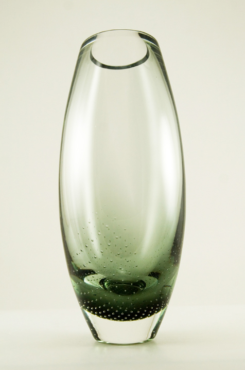 Sommerso Art Glass Geometric Trapped Bubble Vase