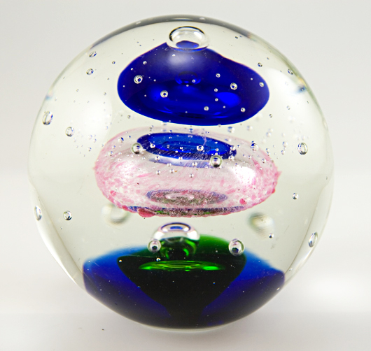 Space Orb Atomic Art Glass Paperweight