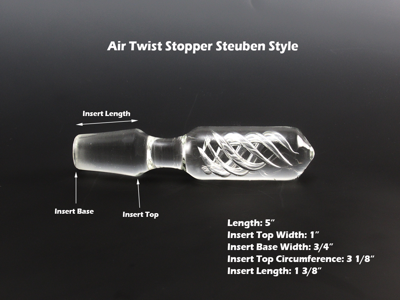 Air Twist Stopper Fine Crystal Steuben Style - Image 2