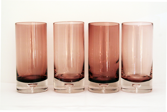 Suspended Bubble Base Swedish Glass Tumblers