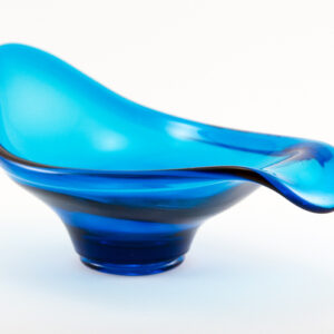 Swedish Modern Blown Glass Stretch Bowl by Viking