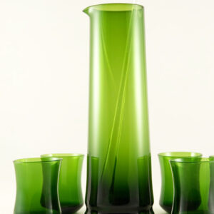 Swedish Modern Bo Borgstrom Blown Art Glass Martini Set