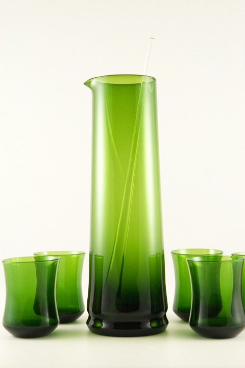 Swedish Modern Bo Borgstrom Blown Art Glass Martini Set - Image 2