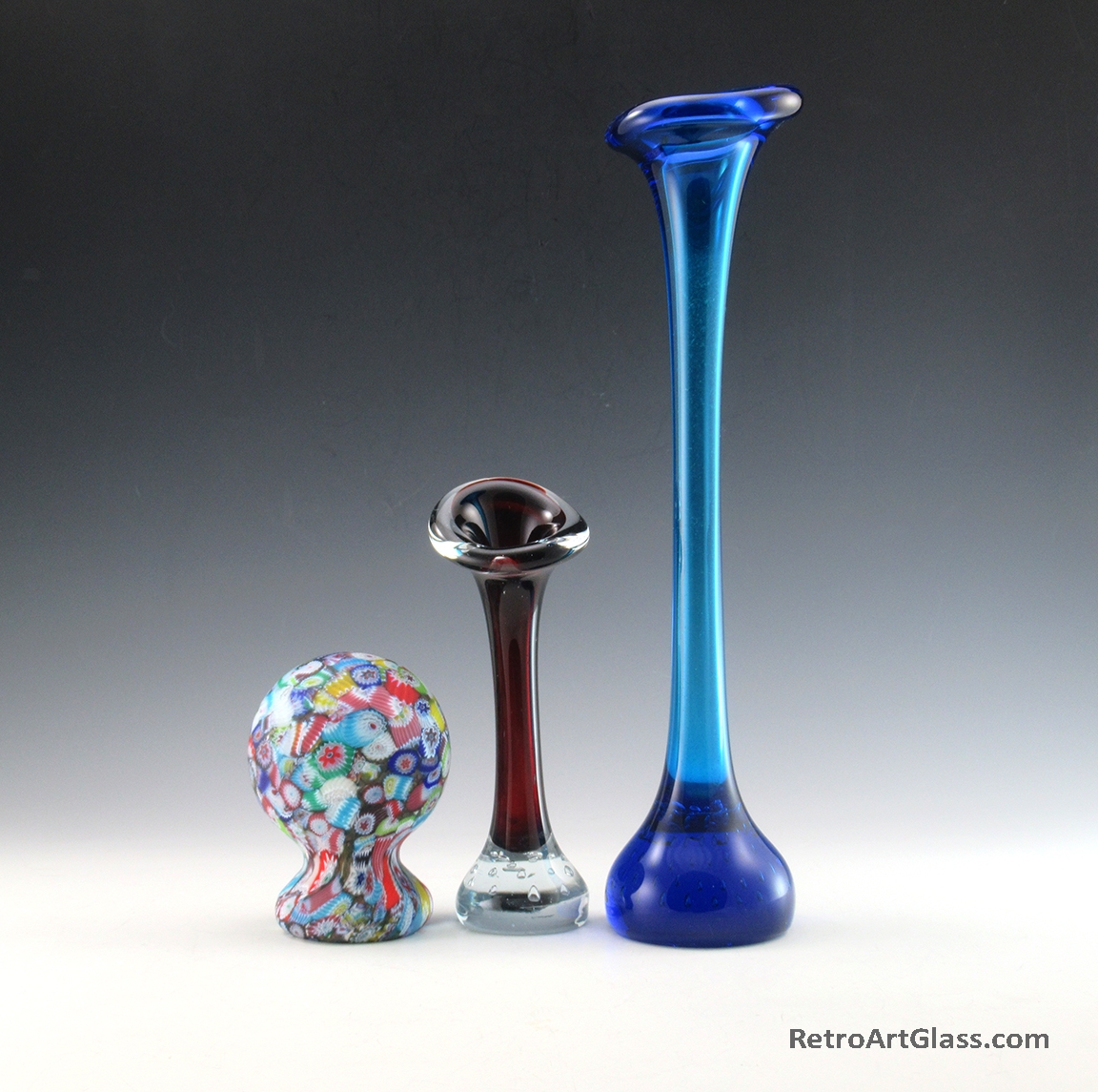 Swedish Modern Retro Glass Bone Vase in Ruby Red - Image 6
