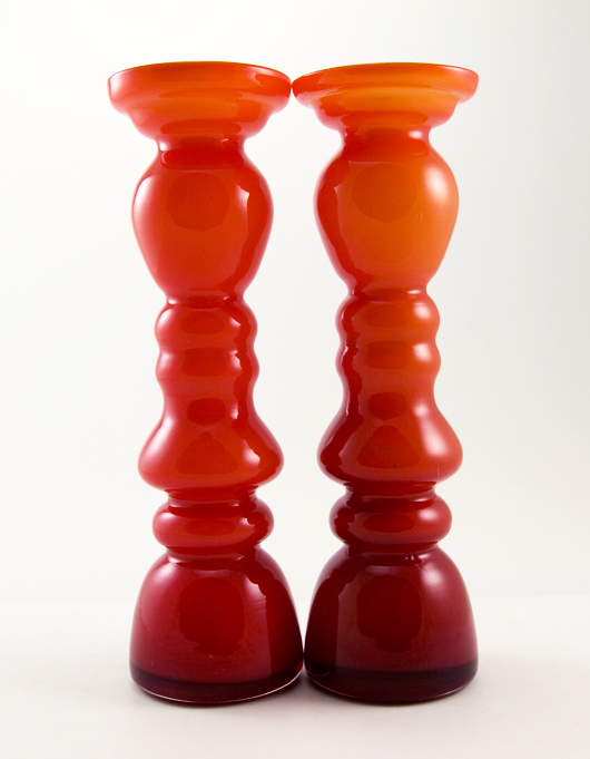 Swedish Modern Decor Cased Glass Vase Set