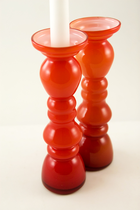 Swedish Modern Decor Cased Glass Vase Set - Image 2