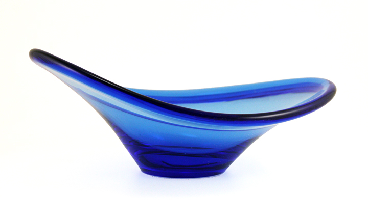 Swedish Modern Glass Bergdala Form Oblong Bowl