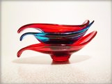 Ruby Swedish Modern Glass Hand Blown Dish - Image 2