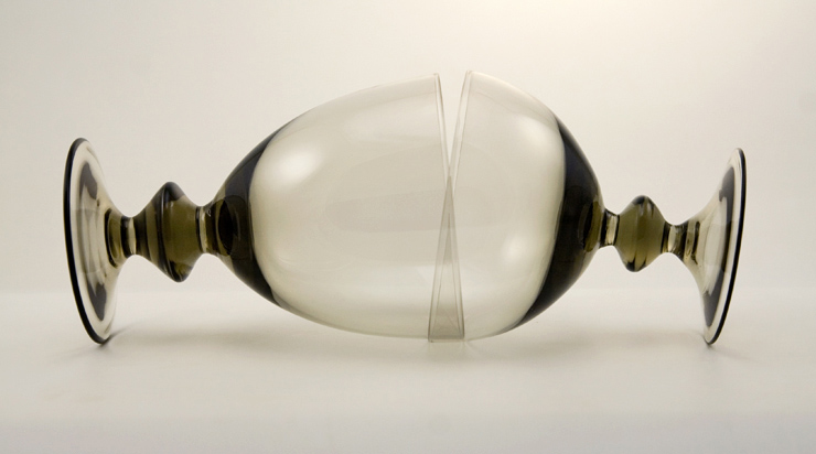 Swedish Modern Smoke Crystal Stemware Set of 24 - Image 4