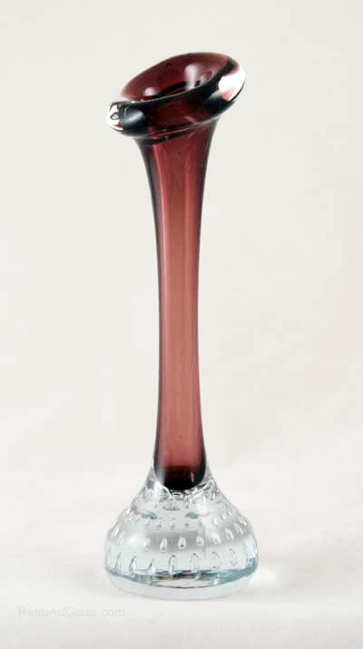 Swedish Modern Retro Glass Bone Vase in Purple Amethyst