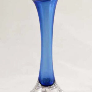 Swedish Modern Retro Glass Bone Vase in Sparkling Blue