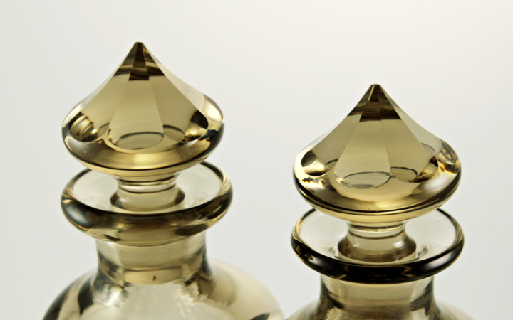 Swedish Uranium Cut Crystal Decanter Set 1930s - Image 4