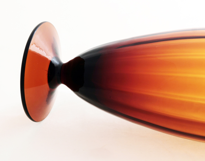 Tall Blown Italian Optic Glass Bullet Vase
