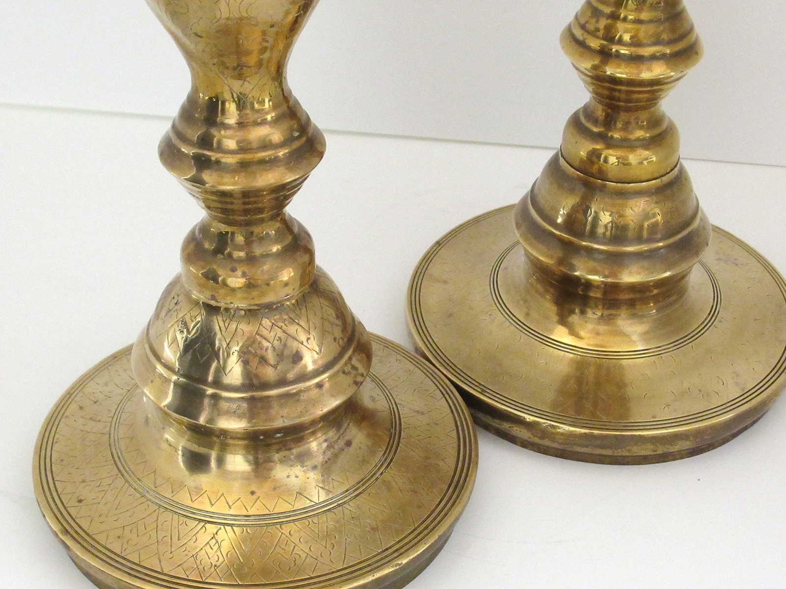 Gigantic Brass Candle Holders Floor Standing Antique - Image 2